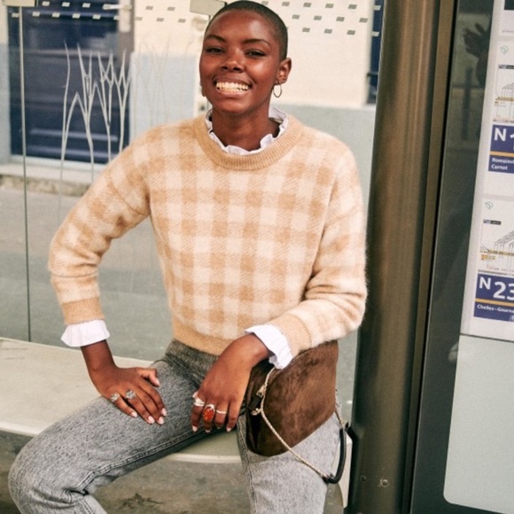 Sézane Becky Gingham Jumper Paris Sweater - Picture 13 of 15